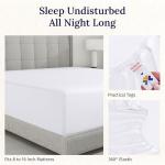 California Design Den Luxury Queen Size Fitted Sheet Only - 100% Cotton, 600 Thread Count, Soft Deep Pocket Bottom Fitted Sheet, Sateen Weave, Hotel Quality, Featuring Foot Side Indicator - White