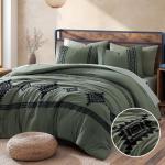 Maireve 7-Piece Olive Green Bedding Set
