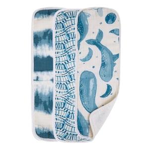 Nautical Whale Baby Burp Cloths Set of 3