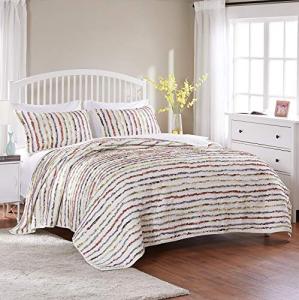 Bella Ruffled 3-Piece King Quilt Set