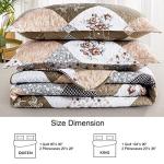 Dinjoy Floral Plaid Reversible Quilt Set Queen