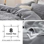 Bedsure Fluffy Gray Flannel Duvet Set, King