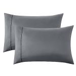 Bedsure Dark Grey Soft Microfiber Pillow Case Set