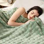 Sage Green Soft Fleece Throw Blanket 50"x60