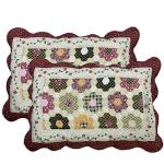 Boho Floral Cotton Quilt Pillow Shams Set