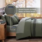 Maireve 7-Piece Olive Green Bedding Set