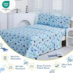 Boys Blue Ocean Twin Sheet Set with Whales