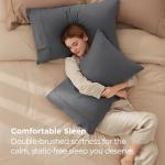 Bedsure Dark Grey Soft Microfiber Pillow Case Set
