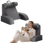 Velorose Grey Reading Pillow for Bed Comfort