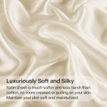 Luxury Beige Satin Queen Bed Set, 4 Pieces