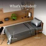 Furrnook Twin Satin Bed Sheet Set - Gray