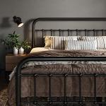 Allewie Queen Metal Bed Frame with Victorian Design