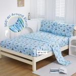 Boys Blue Ocean Twin Sheet Set with Whales