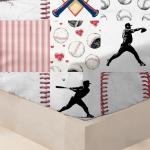 4 Piece Baseball Toddler Bedding Set for Boys