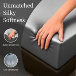 Furrnook Twin Satin Bed Sheet Set - Gray