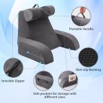 Velorose Grey Reading Pillow for Bed Comfort