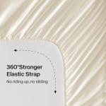 Luxury Beige Satin Queen Bed Set, 4 Pieces