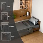 Furrnook Twin Satin Bed Sheet Set - Gray