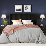 Velvet Full Bed Frame with Tufted Headboard