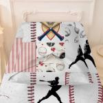 4 Piece Baseball Toddler Bedding Set for Boys