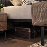 Allewie Queen Metal Bed Frame with Victorian Design