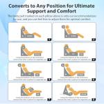 Velorose Grey Reading Pillow for Bed Comfort