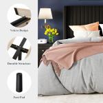 Velvet Full Bed Frame with Tufted Headboard