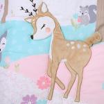 Woodland Baby Girl Crib Bedding Set - 3 Pieces