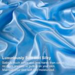 Silk Like Blue Comforter Set with Sheet Sets Full 8 Pieces Satin Bedding Silky Bed-in-a-Bag Luxury Hotel Light Blue with 1 Cushion Cover