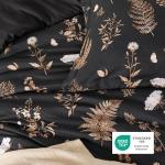 Bedsure Comforter Set King Size - Cute Floral Comforter, Black Bedding Comforter Sets, 1 Soft Reversible Botanical Flowers Comforter and 2 Pillow Shams