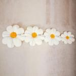 Ailive 21.65In Cute White Flower Throw Pillow Floor Cushion Pillow as Room Decor Desk Chair Cushion Decorative Bed Throw Pillows for Girls Adults