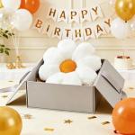 Ailive 21.65In Cute White Flower Throw Pillow Floor Cushion Pillow as Room Decor Desk Chair Cushion Decorative Bed Throw Pillows for Girls Adults