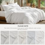 Bedsure Washed Cotton Queen Duvet Cover Set