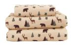 Cozy Cabin Twin Microfiber Bedding Set - Plaid Deer