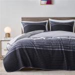 Black and Grey Patchwork Quilt Bedding Set
