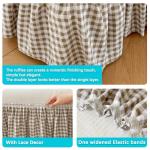 Tan Gingham Ruffled Bed Skirt for Queen Beds