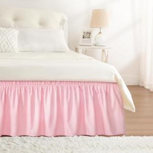 RIMELA 15-Inch Full Size Bed Skirt - Pink