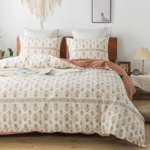 HoneiLife Queen Floral Cotton Duvet Cover Set