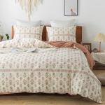 HoneiLife Queen Floral Cotton Duvet Cover Set