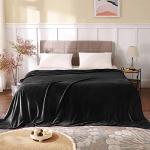 King Size Fuzzy Plush Blanket - Super Soft Black