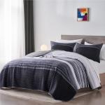 Black and Grey Patchwork Quilt Bedding Set