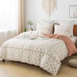 HoneiLife Queen Floral Cotton Duvet Cover Set