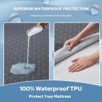 Gray Waterproof Mattress Protector 140x200 cm