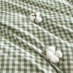 Green Plaid Queen Duvet Cover Set, 3 Pieces