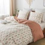 HoneiLife Queen Floral Cotton Duvet Cover Set