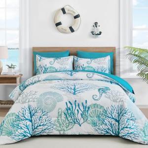 Coastal Comforter Set King - Beach Theme, 7 Pieces