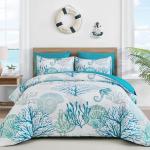 Coastal Comforter Set King - Beach Theme, 7 Pieces