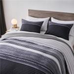 Black and Grey Patchwork Quilt Bedding Set