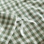 Green Plaid Queen Duvet Cover Set, 3 Pieces