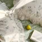 Reversible Green Floral Queen Duvet Cover Set